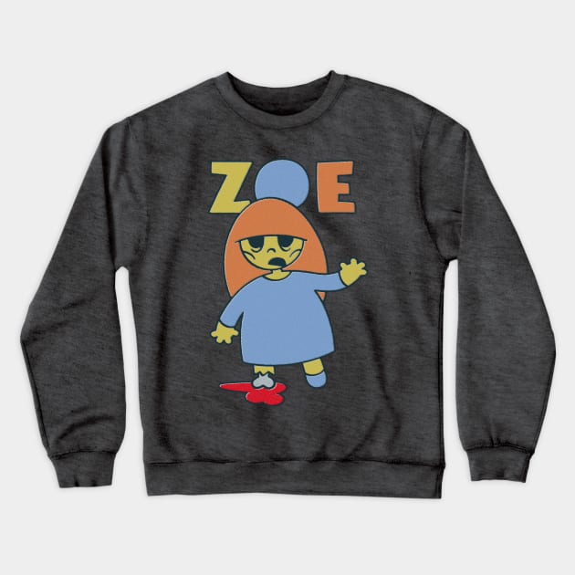 Zoe - the cute little zombie girl Crewneck Sweatshirt by BrownWoodRobot